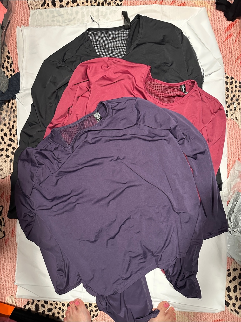 Women’s Long-Sleeve Performance Top 3 pack — Gray, Rose, Purple